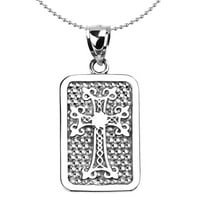Srebrni armensko križ grabiva privjesak ogrlica: privjesak sa lancem od 22