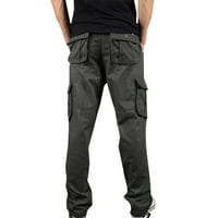 Muške pamučne hlače sa džepovima plus veličine casual pune boje duge vrećaste hlače