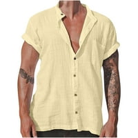 Taotanxi Men Casual Solid Džepni gumb STANOR Okolica Pamuk Kardigan Majica Majica za bluzu za muškarce