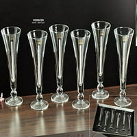 Victoria Bella, šampanjac Swarovski nakrajan šampanjac na kratkoj stabljici, klasični vjenčani naočale za vjenčanje naletane kristalima, 6-komadno set