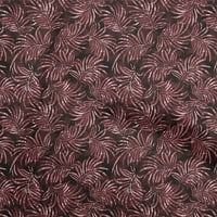 Onuone pamučne svilene maroon tkanine napušta prekrivajući zalihe ispisa šivaće tkanine sa dvorištem