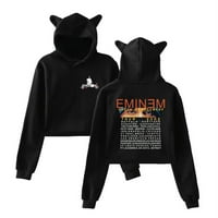 Eminem Merch Cat Ear Hoodie HIP pop seksi ženska dukserica Zima obrezani puloveri
