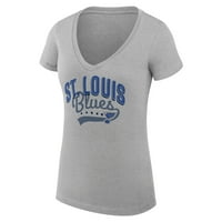 Ženska G-III 4her by Carl Banks Grey St. Louis Blues Filigranski logotip V-izrez ugrađena majica