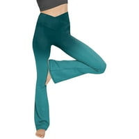 Žene Yoga Hlače Clearence, Tianek Ljetni elastični ispisani sportovi Visoka vunena stanara Workout Gym