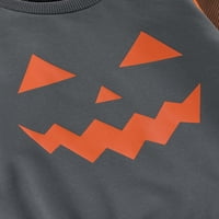 Jaweiwi Baby Toddler Dječak Boy Halloween Romper plaćen dugih rukava okrugli vrat Pumpkin Lice Print