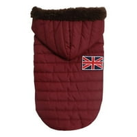 Park Pet Jacket Poliester Britanska zastava uzorak ekstra topli hood hoodie zimi za pse jakna za kućne