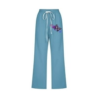 Yuwull Womens Plus Veličina Capri pantalone Žene Ležerne prilike labave boje džepova Elastične struke