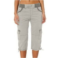 Zyekqe Juniors Cargo Pants Capris Niskih struka Capri hlače za žene Ljetne casual Solid Cargos