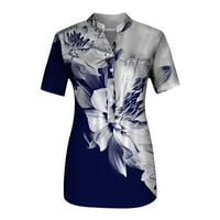 Košulja za prodaja čišćenja, žensko dugme dolje cvjetni vrhovi plus veličina modnih casual majica kratkih