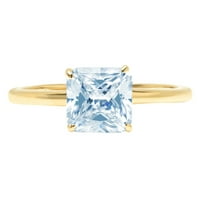 1.5ct Asscher rezan plavi simulirani dijamant 18k žuti zlatni godišnjički zaručnički prsten veličine 4,75