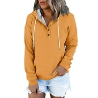 Duksevi za žene Žene Ležerne prilike pulover s dugim rukavima Duksevi dukseri Yellow XL
