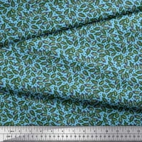 Soimoi plava pamučna proizvodna tkanina ruža od listi odštampana zanata tkanina od dvorišta široka