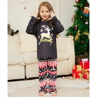 Božićne pidžame postavlja odmor Porodično podudaranje za spavanje dugih rukava za odrasle s dugim rukavima
