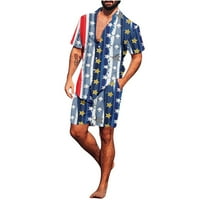 Ruimatai muške košulje ljetne kratke rukave postavljene havajske majice za muškarce plaža majica za muškarce tiskane dnevne gumbe casual laciranje kratkih hlača