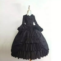 Jesen Zima VSONTOR Modne žene Vintage Gothic Court Square Carlar Patchwork BOW Dress s dugim rukavima