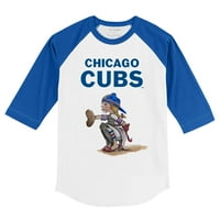 Dojenčad sitni otvor bijeli kraljevski Chicago Cubs Kate Raglan 3 majica s 4 rukava