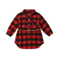 Toddler Baby Girl Outfit s dugim rukavima Crna crvena ploča Bluza + Twist Better