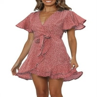 Ženska ljetna modna modna cvjetna mini haljina čipka