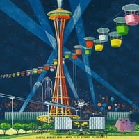 Seattle, Washington, Sajam svjetskih iglica, vintage putni oglas