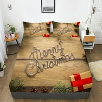 Visokokvalitetni ugrađeni list Sretan božićni slikarski kućni tekstil Dekoracija spavaće sobe, Twin