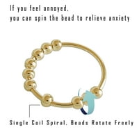 Ljetna rasprodaja Spiralna zavojnica, perle se okreću slobodno, anksiozni prsten za perlu, pogodan za ženski suncokret pokloni za žene
