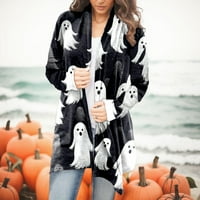 Ženska jesen i zimska casual moda dugih rukava smiješna print ženska kardiganska jakna