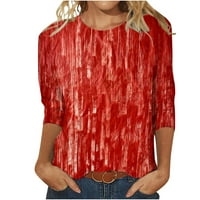 Lashall Hallowee košulje za žene Grafički rukav vrhovi pulover okrugli izrez smiješna slatka košulja