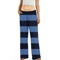 Ženske pantalone Žene Striped Print Struk džepove Ležerne hlače za hlače za spavanje na plaži za žene