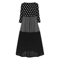 Haljine za žene Elegantna vintage Bohe Wahe Wave tačke za ispis dugih rukava O-izrez Ženske haljine