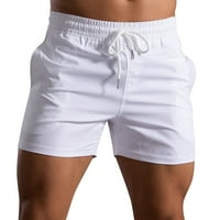 Hlače za vježbanje Muškarci Ljeto u boji džepove u boji Labavi suvi sportski plažni kratki hlače bijeli