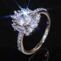 Angažman okrugli rez Zirkoni Žene Vjenčani prstenovi Nakit za žene za žene Puni dijamant Dame Ring Full