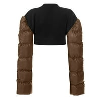 Ženski zimski kaput- jakna dolje podstavljena čvrsta jakna sa zatvaračem Slim fit topla patchwork jakna