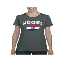 MMF - Ženska majica kratki rukav, do žena Veličina 3XL - Flag Missouri