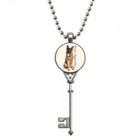 Njemački ovčar Nacionalni privjesak za životinje Vintage ogrlica Srebrni ključni nakit