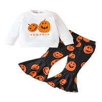 Dečiji dečji dečji dečji Halloween Pad odjeće Pismo bundeve ispis posade izrez dugih rukava sa dugim