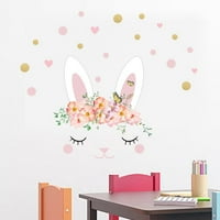 Rabbit Sticke Wallpaper Soba Dekoracija spavaće sobe Crtani iznosilice za uklanjanje naljepnica Život