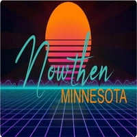 Satthen Minnesota vinil decal Stiker Retro Neon Dizajn