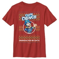 Dječakov kapčić Crunch Crung Božićni džemper Ispis Grafički grafički tee crveni veliki