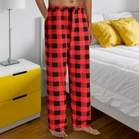 Pantalone za muškarce rade casual strije pidžama plairani pidžama slepo pantalo sa džepovima mekani