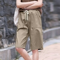 Ganfancp Ljetne kratke hlače za žene Ležerne prilike pete hlače široke nogalne hlače ravno-hlače od