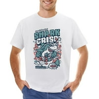 Shark Crisp muške grafičke majice Vintage kratki rukav sportski tee bijeli m