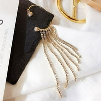 Yaoping New Fashion Crystal Tassel Minđuše viseći naušnice Neproveden Rhinestone Clip On Ear Minđuše