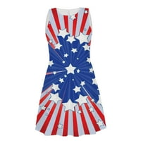 Dnevne haljine za nezavisnost Američka zastava odjeća modna ljetna casual ljetna bez rukava Okrugli