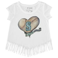 Djevojke Mladića Tiny Turpap bijeli Seattle Mariners Heart Baner Fringe majica
