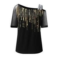 Žene ljetne vrhove Dressy casual kratki rukav modni uzorak Crewneck Comfy majice Soft Basic Bluzes Tees