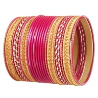 SUNSOUL BY TOUCHNONI indijski modni modni éclat fuchsia ružičaste zlatne pahuljice 2dz. Nakit za žene