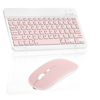 Punjiva Bluetooth tastatura i miš kombinirano ultra tanak pune tipkovnice i ergonomski miš za vivo s i sav Bluetooth omogućen MAC tablet iPad PC laptop - Flamingo Pink