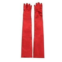 Rukavice za žene duge satenske prste Dužina lakta 1920s Opera mladenke plesne rukavice crvene boje