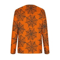 Jeseni duksevi za žene dugih rukava Halloween tiskani casual pulover vrhovi Crew Crt Laba Comfy Bluze