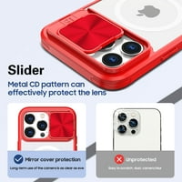Mantto Clear futrola za iPhone Pro s magnetskim magsafem bežičnim punjenjem kože kliznim zaštitnim poklopcem,